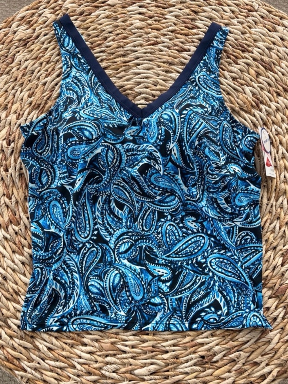 Swimsuits For All Paisley Print Vneck Tankini NWT